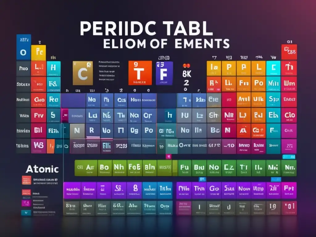 Tabla periódica 8k ultradetallada: ciencia y diseño en perfecta armonía Una impresionante imagen en 8k que muestra la tabla periódica de elementos con un diseño moderno y elegante