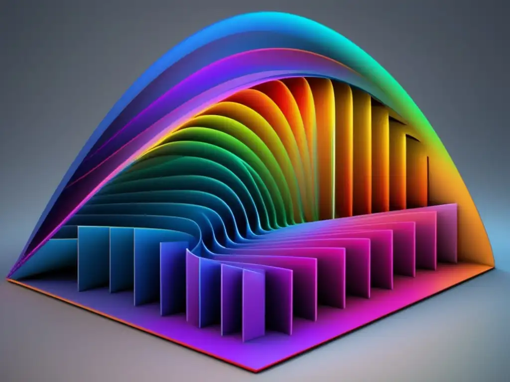 Una impresionante imagen ultradetallada en 8k muestra un gráfico tridimensional de una función multivariable