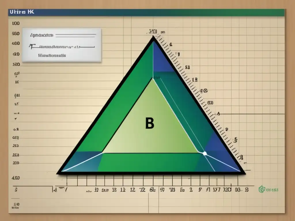 Una impresionante imagen ultradetallada en 8k muestra un triángulo rectángulo con sus propiedades métricas y trigonométricas