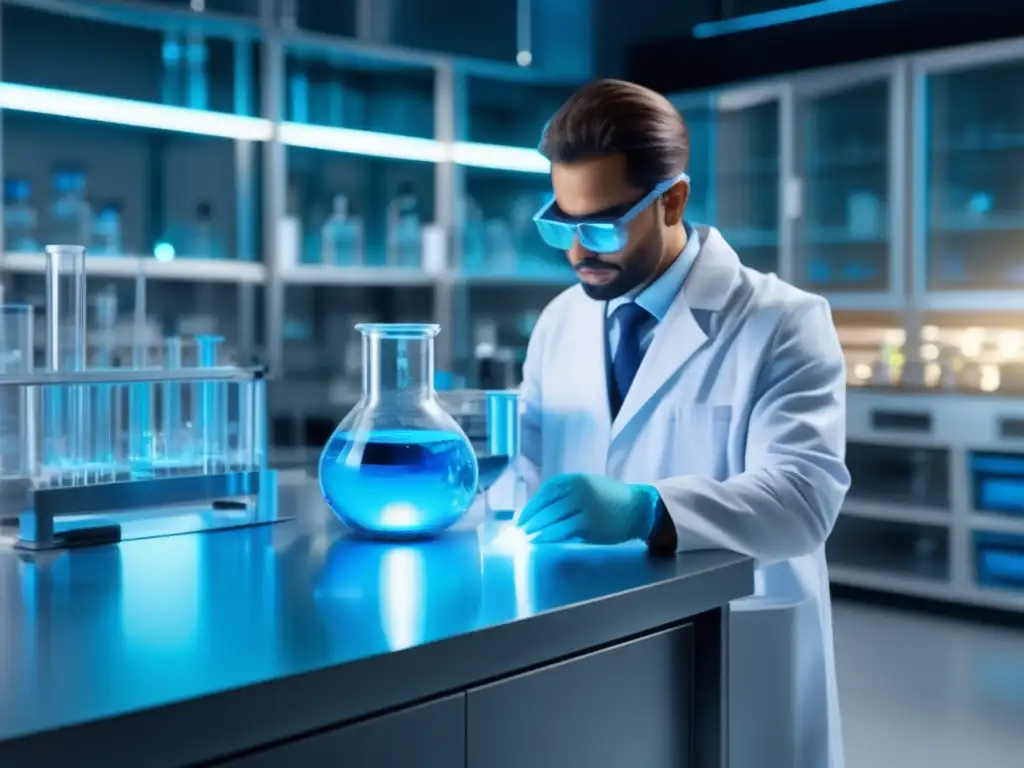 Un impresionante laboratorio moderno con equipo científico avanzado