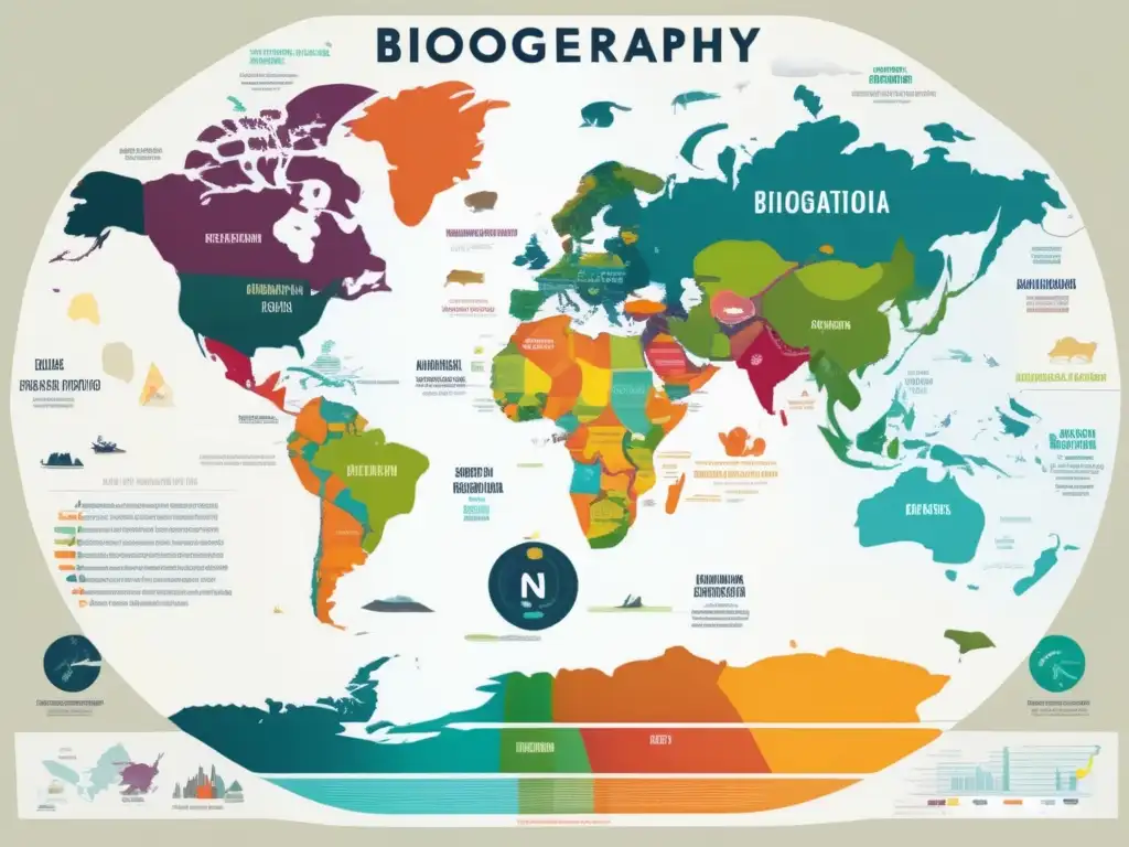 Un impresionante mapa del mundo moderno resalta la importancia de la biogeografía en la distribución de especies