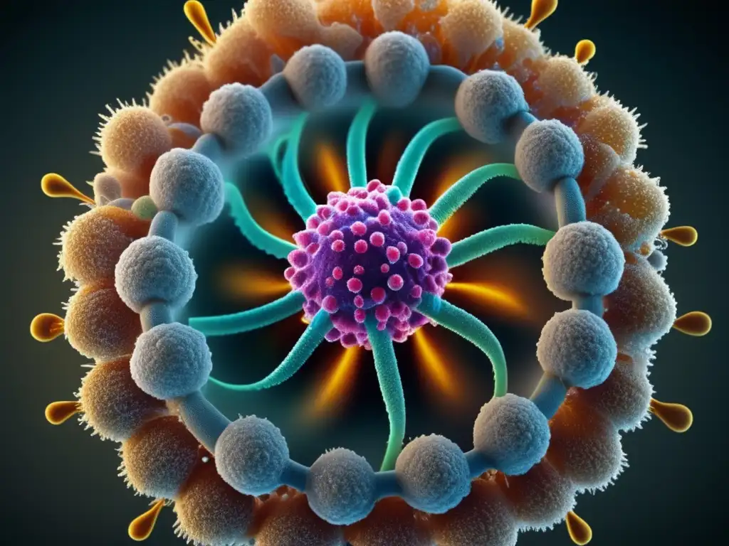 Una impresionante micrografía de un virus revela el proceso de transcripción inversa en virología, destacando la conversión de ARN a ADN