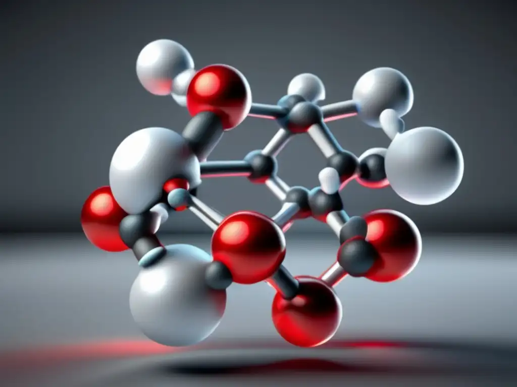 Obra maestra en 8k: Molécula orgánica en 3D Un impresionante modelo tridimensional de una compleja molécula orgánica suspendida en el espacio virtual