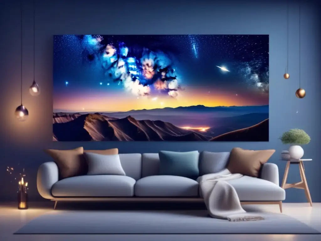 Un impresionante paisaje celeste en 8k, con estrellas, planetas y galaxias