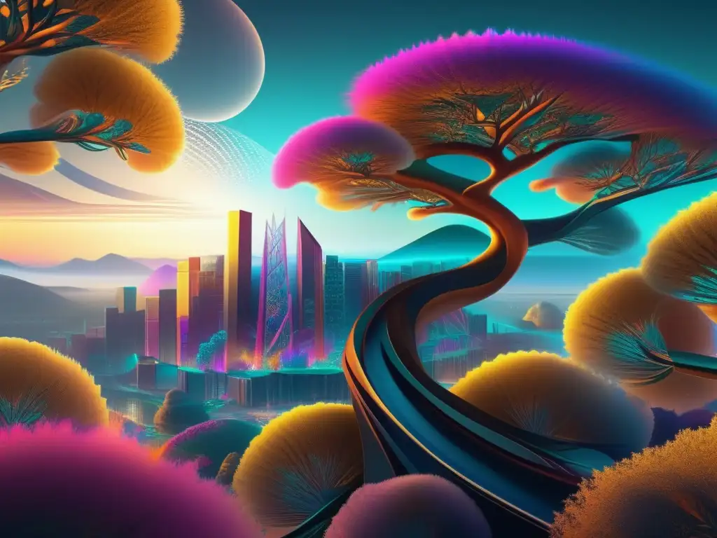 Un impresionante paisaje fractal despliega su belleza en esta cautivadora imagen 8K