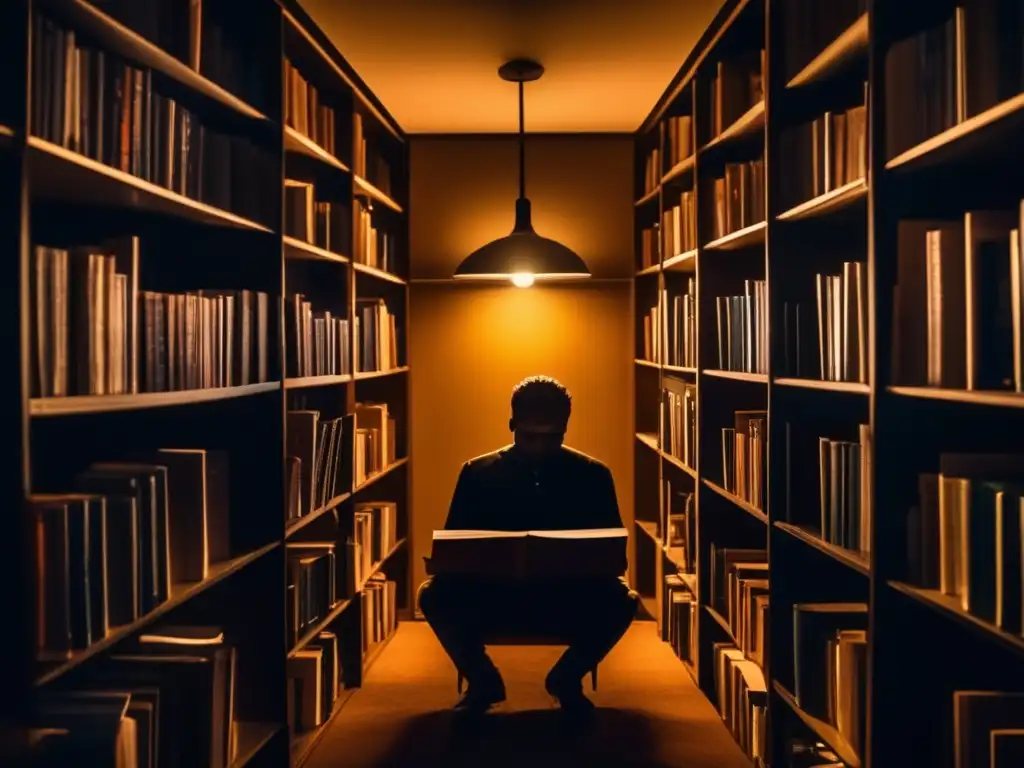 Un misterioso rincón de lectura con libros de psicología y thriller