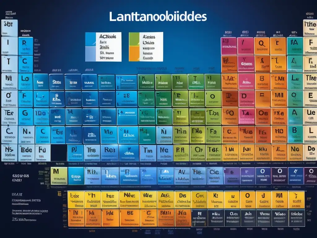 Descubre las propiedades de los lantanoides y actinoides con nuestra solución personalizada de tutorías en una vibrante tabla periódica