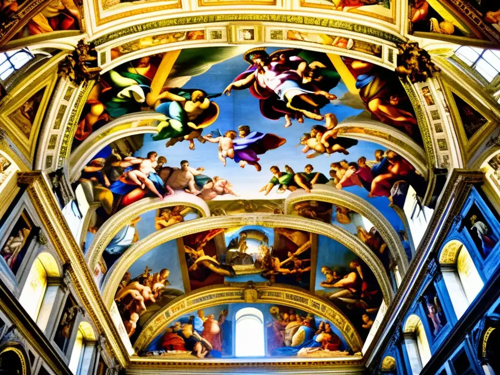 Los Secretos del Vaticano en Europa: Detalles vívidos de la majestuosa Capilla Sixtina, con los frescos de Miguel Ángel y su juego de luces y sombras