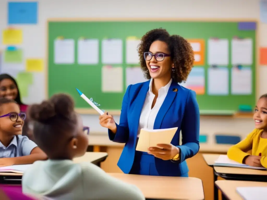 Un tutor habilidoso utiliza técnicas de storytelling para tutorías especializadas, creando un ambiente emocionante y colaborativo en un aula moderna