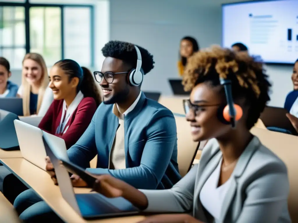 Un vibrante debate en un aula avanzada muestra el impacto de los MOOCs en la Educación Superior