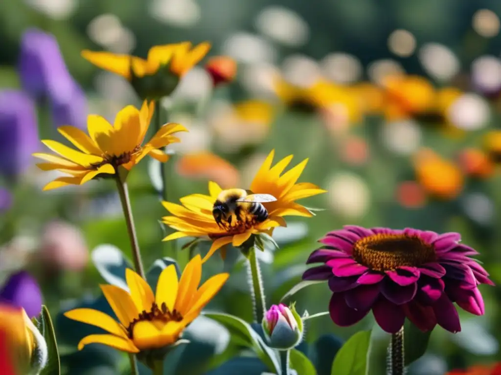 Un jardín vibrante lleno de flores coloridas en plena floración